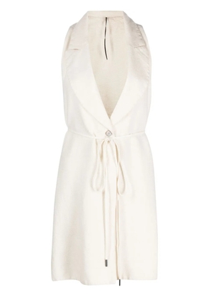 Masnada front-tie buttoned waistcoat - White