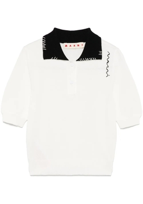 Marni contrastíng-collar polo shirt - White