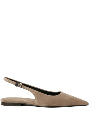 Brunello Cucinelli suede slingback ballet flats - Brown