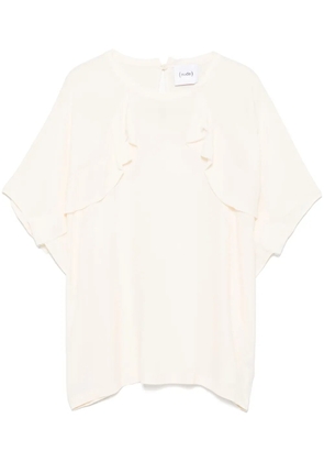 Nude ruffled-detailing blouse - Neutrals