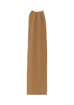 BOSS ribbed knit scarf - Brown