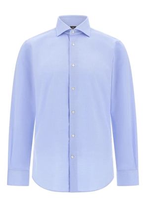 Boggi Milano plain cotton shirt - Blue