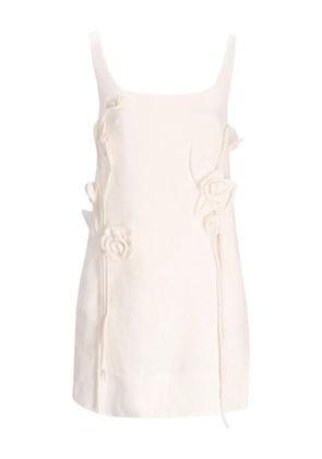 FARM Rio rose-embellished cotton mini dress - White