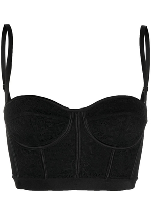 Del Core lace-detailing bustier crop top - Black
