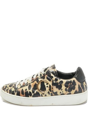 Roberto Cavalli animal-print lace-up sneakers - Brown