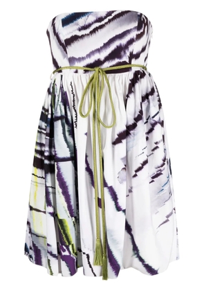 Gemy Maalouf off-shoulder flared mini dress - White