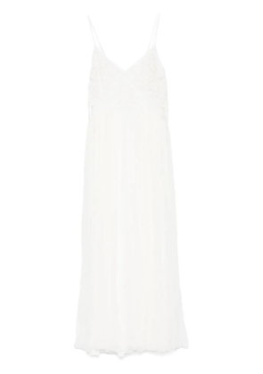 TWINSET floral-appliqué maxi dress - White