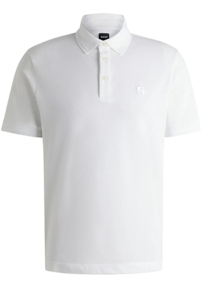 BOSS Double B monogram piqué polo shirt - White