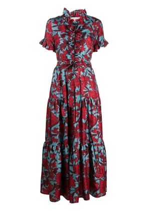 La DoubleJ Long and Sassy floral ruffle dress - Red