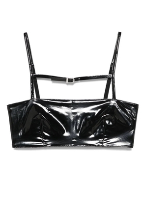 Patrizia Pepe ciré-effect bandeau bra - Black