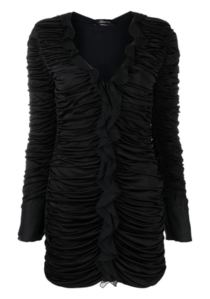 Blumarine draped ruffled dress - Black
