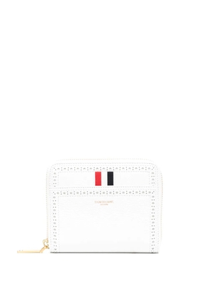 Thom Browne grosgrain-tab leather wallet - White