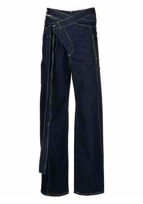 Ottolinger tie-fastening straight-leg jeans - Blue