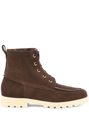 Santoni lace-up suede boots - Brown