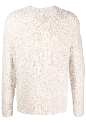 Sunflower brushed-effect V-neck jumper - Neutrals