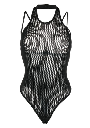 ANDREĀDAMO open-knit cross-straps tank top - Black