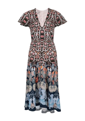 Temperley London abstract-print midi dress - Red