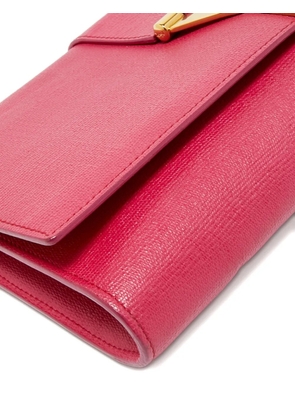 Saint Laurent Pre-Owned leather logo clutch bag - Pink