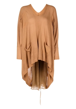 Masnada V-neck knitted blouse - Brown