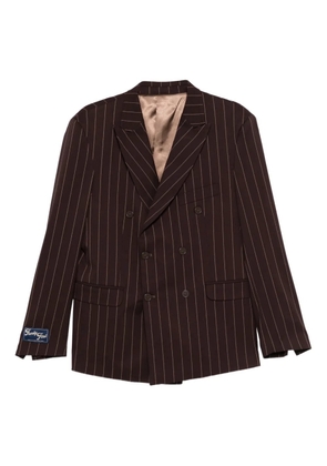 Family First pinstripe-pattern double-breasted blazer - Brown
