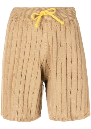 Joshua Sanders drawstring cable-knit shorts - Brown