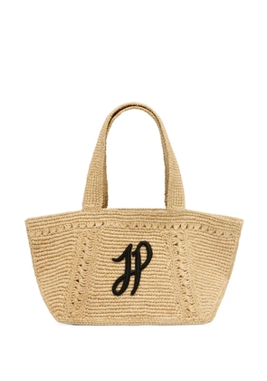 Patou small JP monogram trapeze-design tote bag - Neutrals