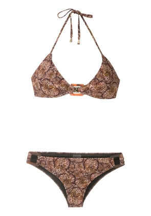 Isolda Pipa de Lycra Borakay printed bikini set - Brown