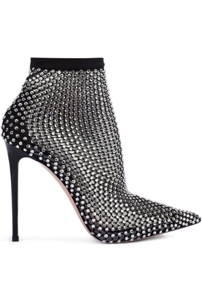 Le Silla Gilda 85mm crystal-embellished boots - Black