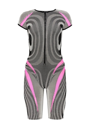 Paolina Russo ribbed playsuit - Black