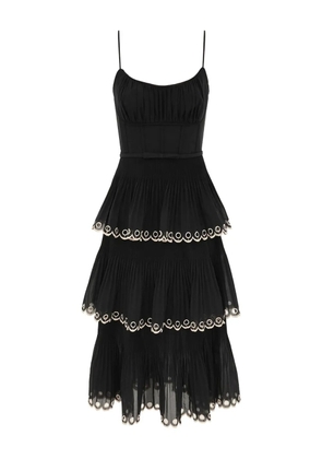 ZIMMERMANN embroidered-tiered midi dress - Black
