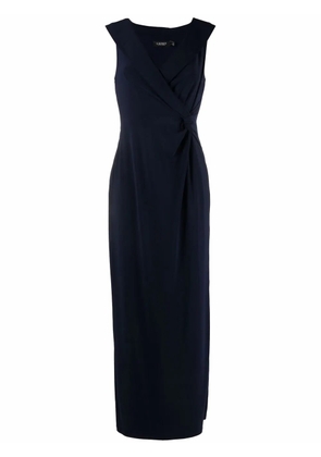 Lauren Ralph Lauren sleeveless pinched-waist maxi dress - Blue