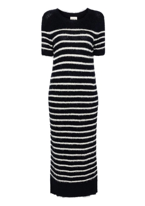 KHAITE stripe-pattern knitted tube dress - Blue