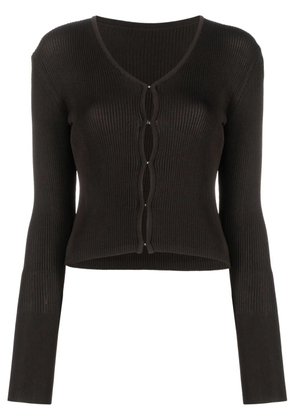 Low Classic hook-fastening ribbed cardigan - Brown