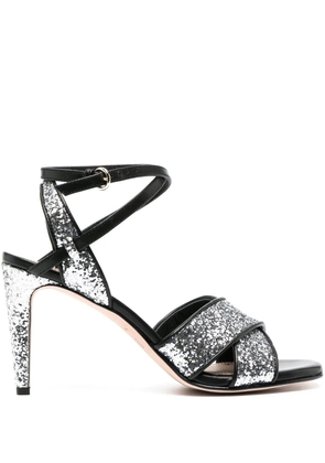 RED(V) 95mm glitter ankle-strap sandals - Grey