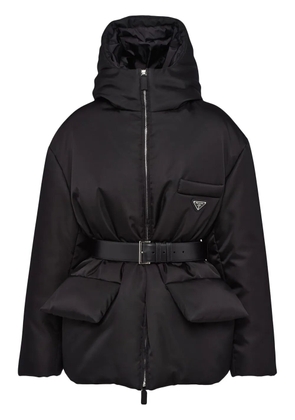 Prada Re-Nylon hooded down jacket - Black