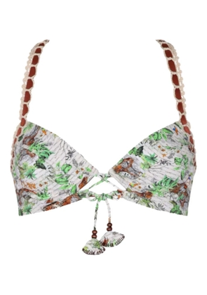 Del Maar Kuchi graphic-print bikini top - White