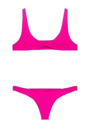 The Attico rubberised-logo bikini - Pink