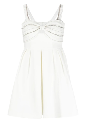 Self-Portrait crystal-embellished mini dress - White