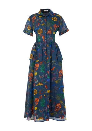 Rosie Assoulin Boogie Woogie Bugle Boy floral printed midi dress - Blue