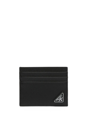 Prada triangle-logo leather cardholder - Black