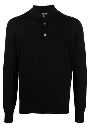 Zegna knitted polo shirt - Black