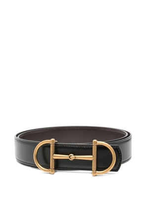 Gucci Horsebit-detailed reversible leather belt - Black