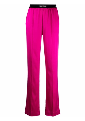 TOM FORD logo-patch straight-leg trousers - Pink