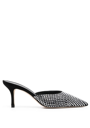 Paris Texas Hollywood 75mm crystal-embellished mules - Black