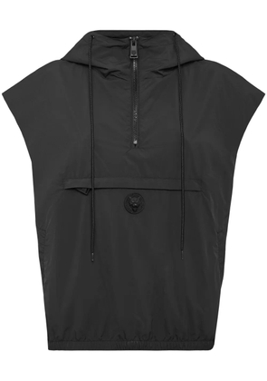 Plein Sport hooded half-zip vest - Black