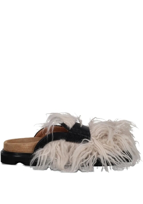 college furry slives mules - Neutrals