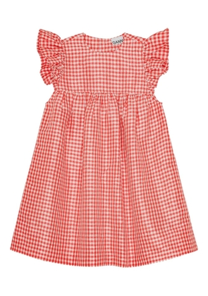 GANNI gingham-print dress - Red
