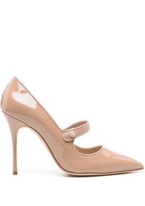 Manolo Blahnik Campari 105mm patent pumps - Neutrals