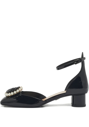 Christian Dior Pre-Owned Dior Rose flower leather pumps - Black