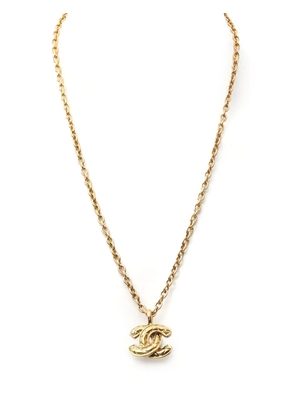 CHANEL Pre-Owned Interlocking CC-pendant necklace - Gold
